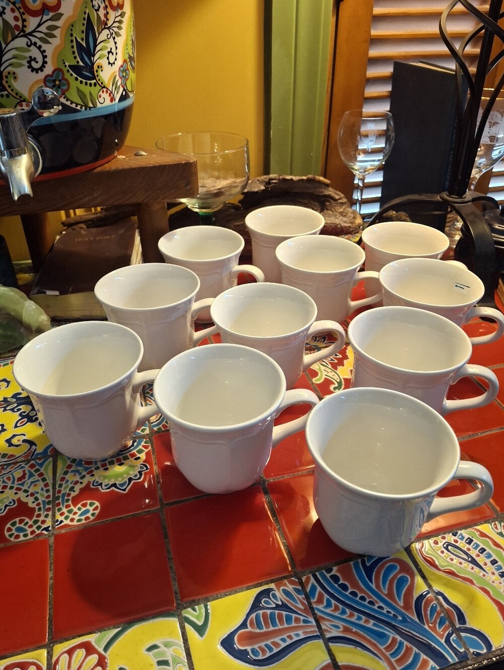MIKASA FRENCH COUNTRYSIDE WHITE CUPS SET OF 11 READ ALL EXCELLENT JAPAN